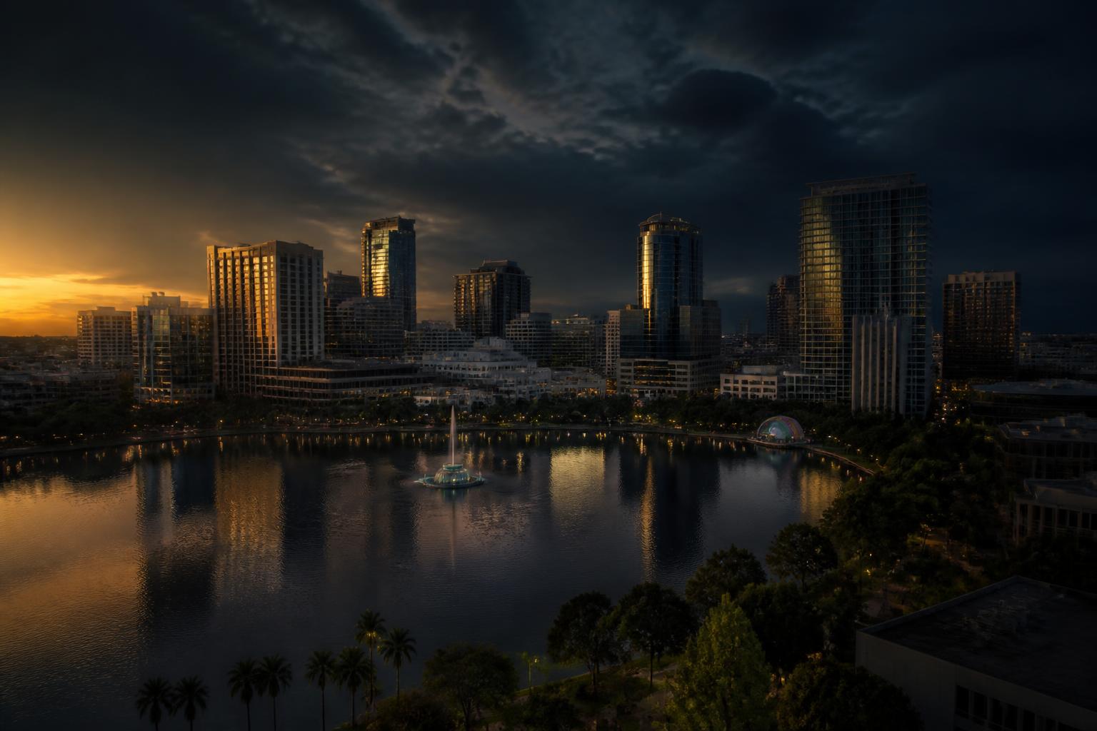 Orlando skyline at twilight representing local SEO services in Central Florida